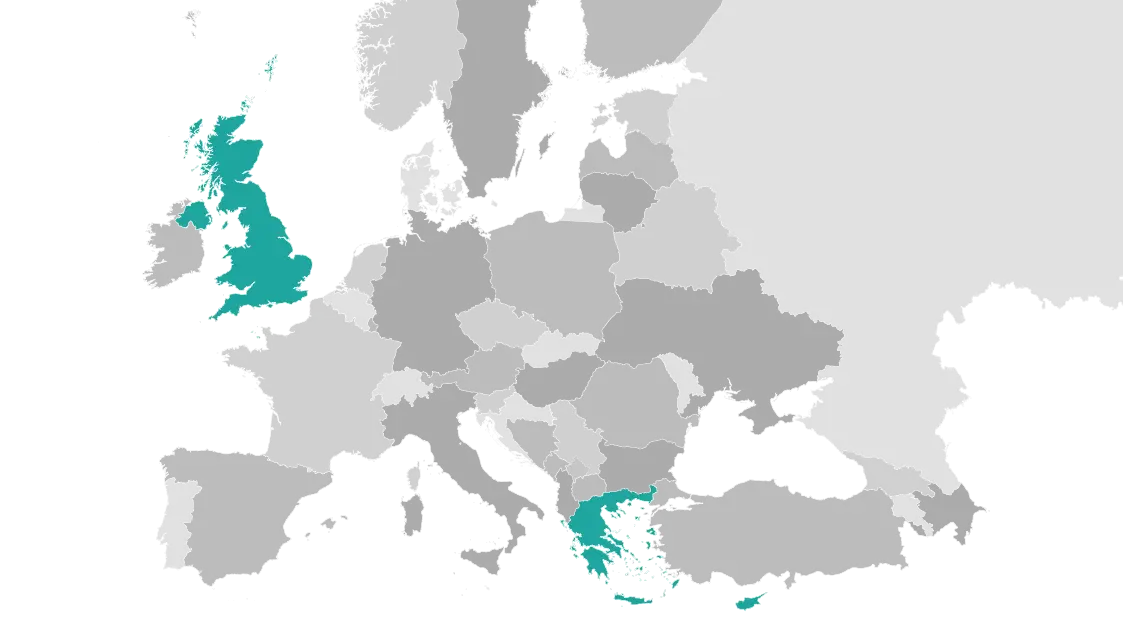Map of CompliantMD locations around Europe.